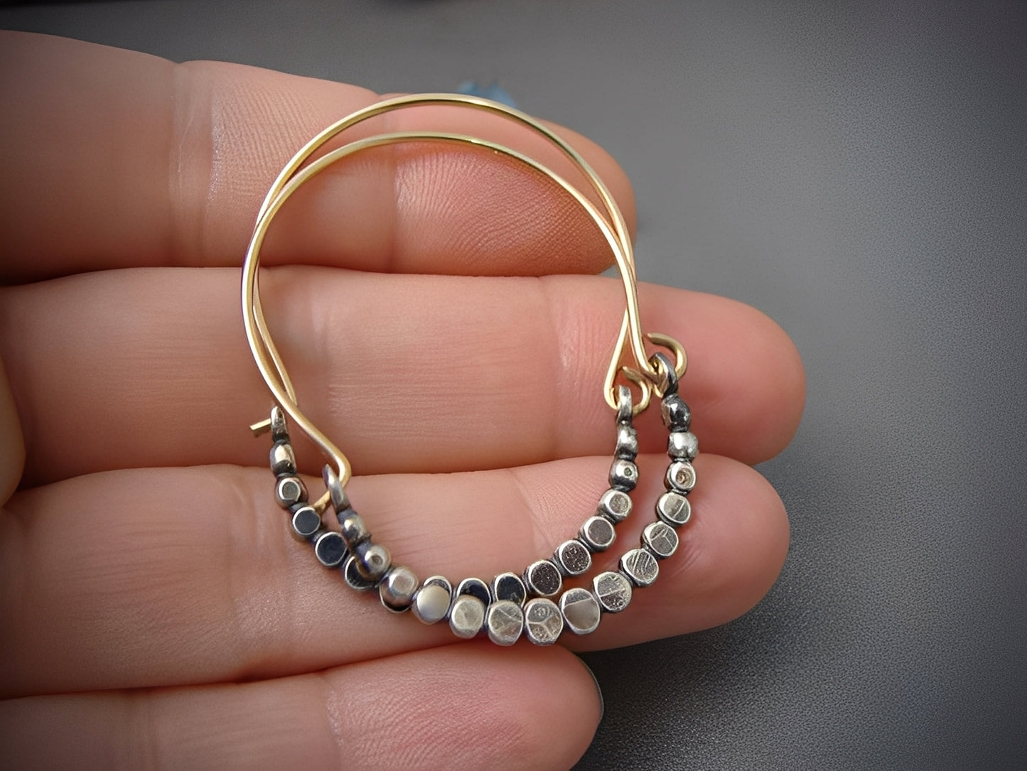 Bella – Boucles d'Oreilles Cubiques en Argent Boho