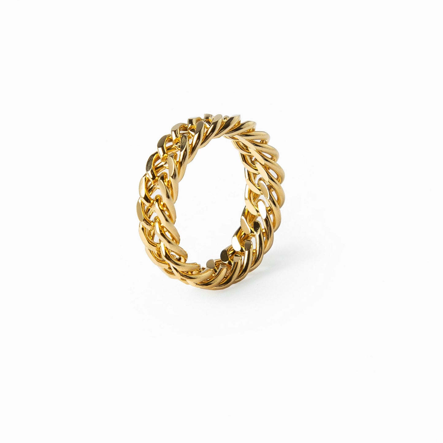 Clara – Bague Chaîne Gourmette Dorée