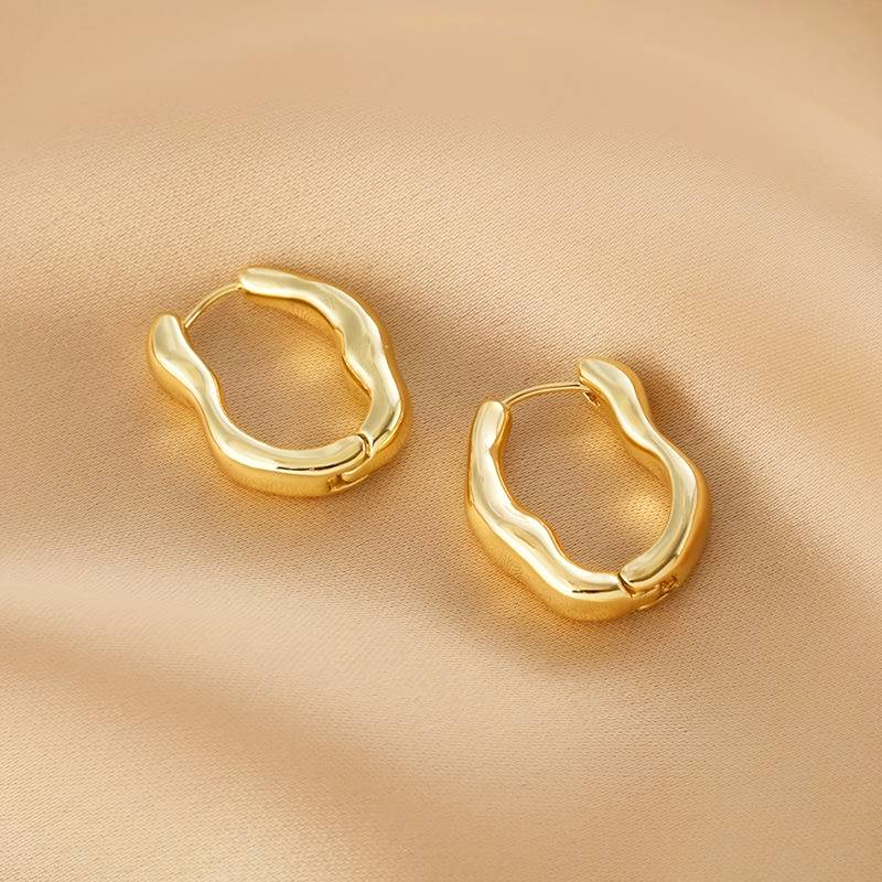 Boucles d'oreilles créoles irrégulières - Boucles d'oreilles créoles à forme irrégulière