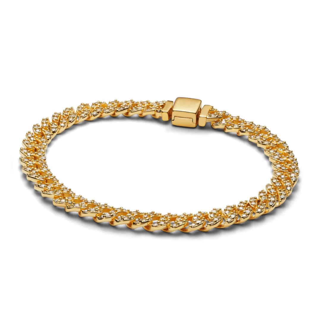Soraya – Bracelet Chaîne Cubaine en Moissanite Or 18K