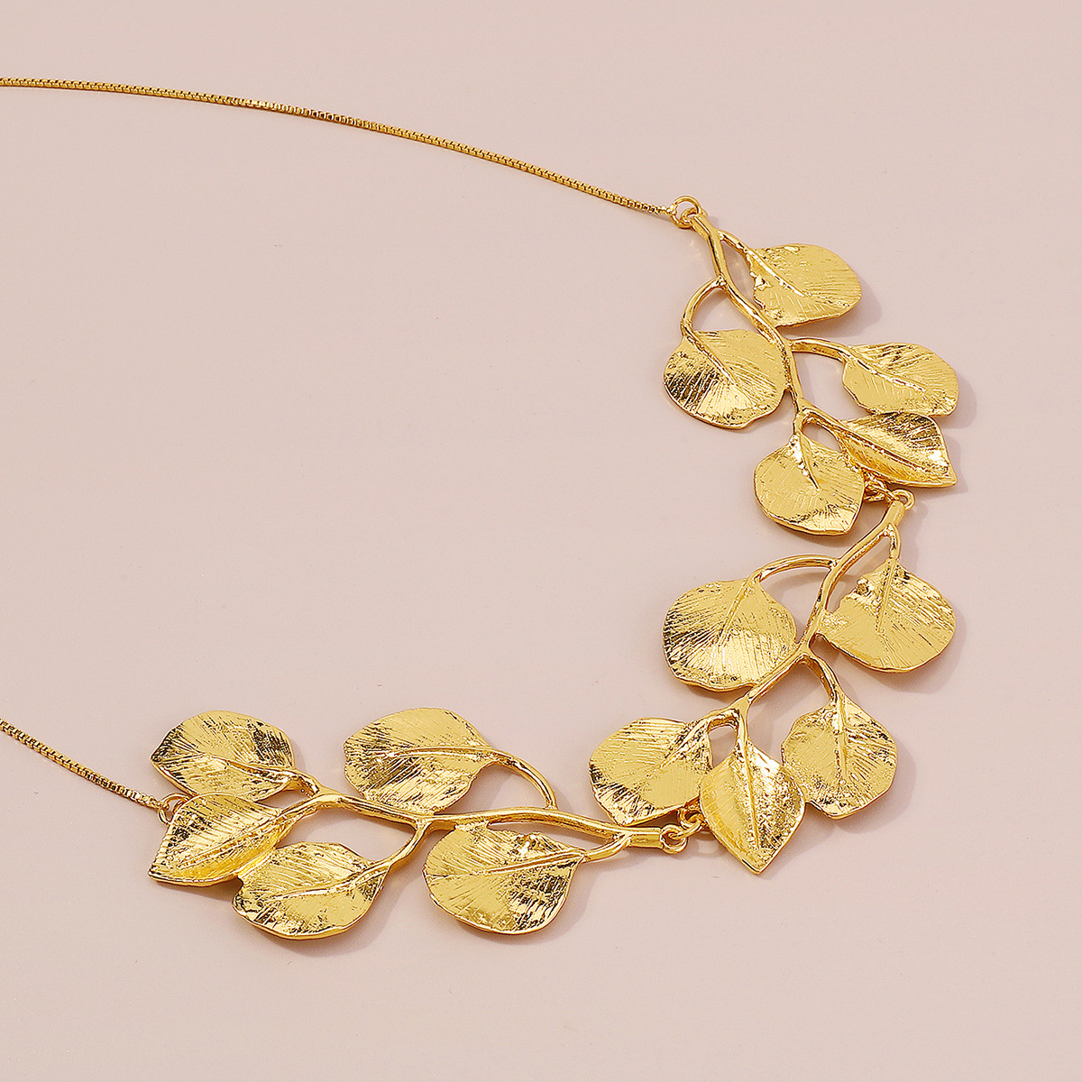 Golden Leaf - Collier vintage en feuille de figuier