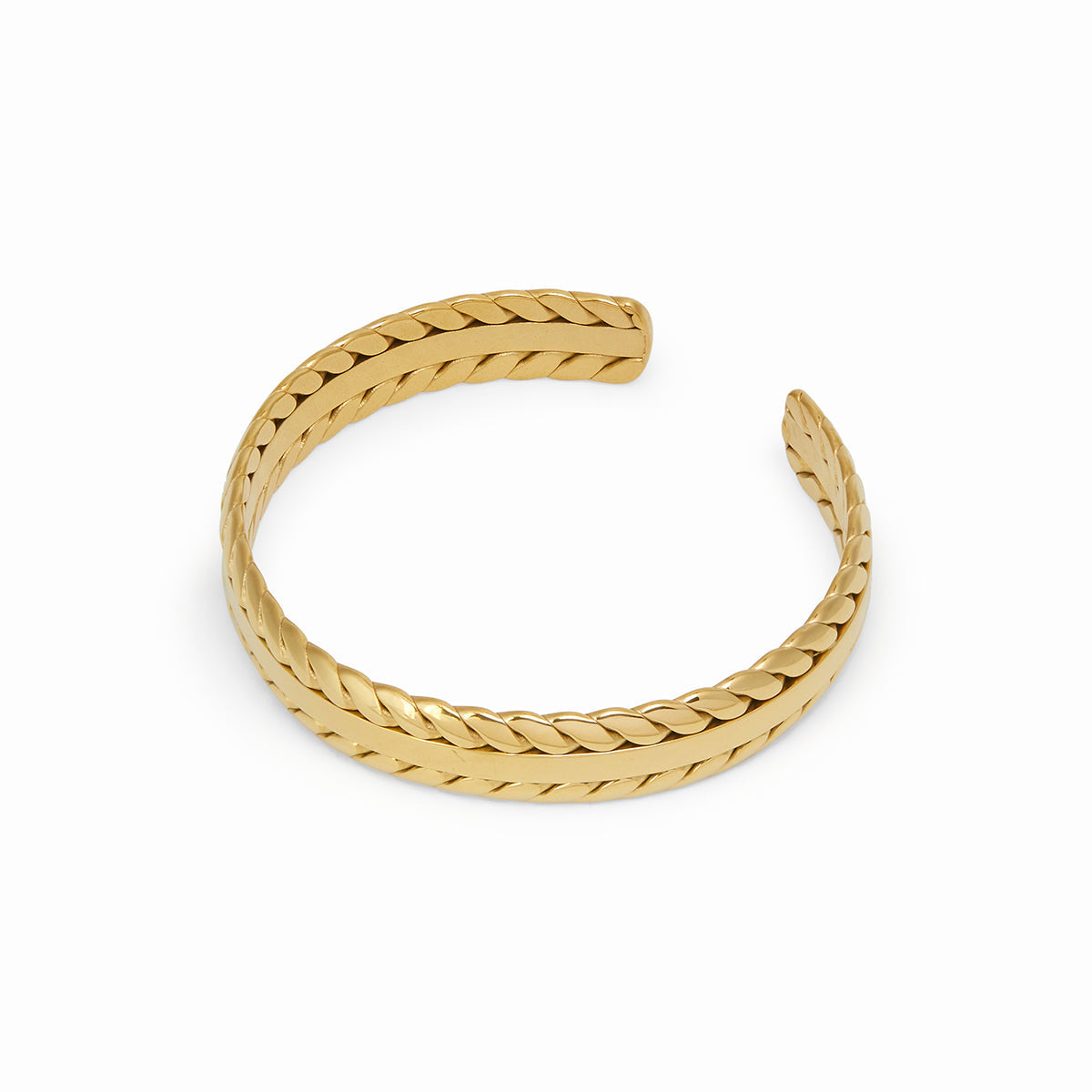Anaya – Bracelet Jonc Feuilles Tressées