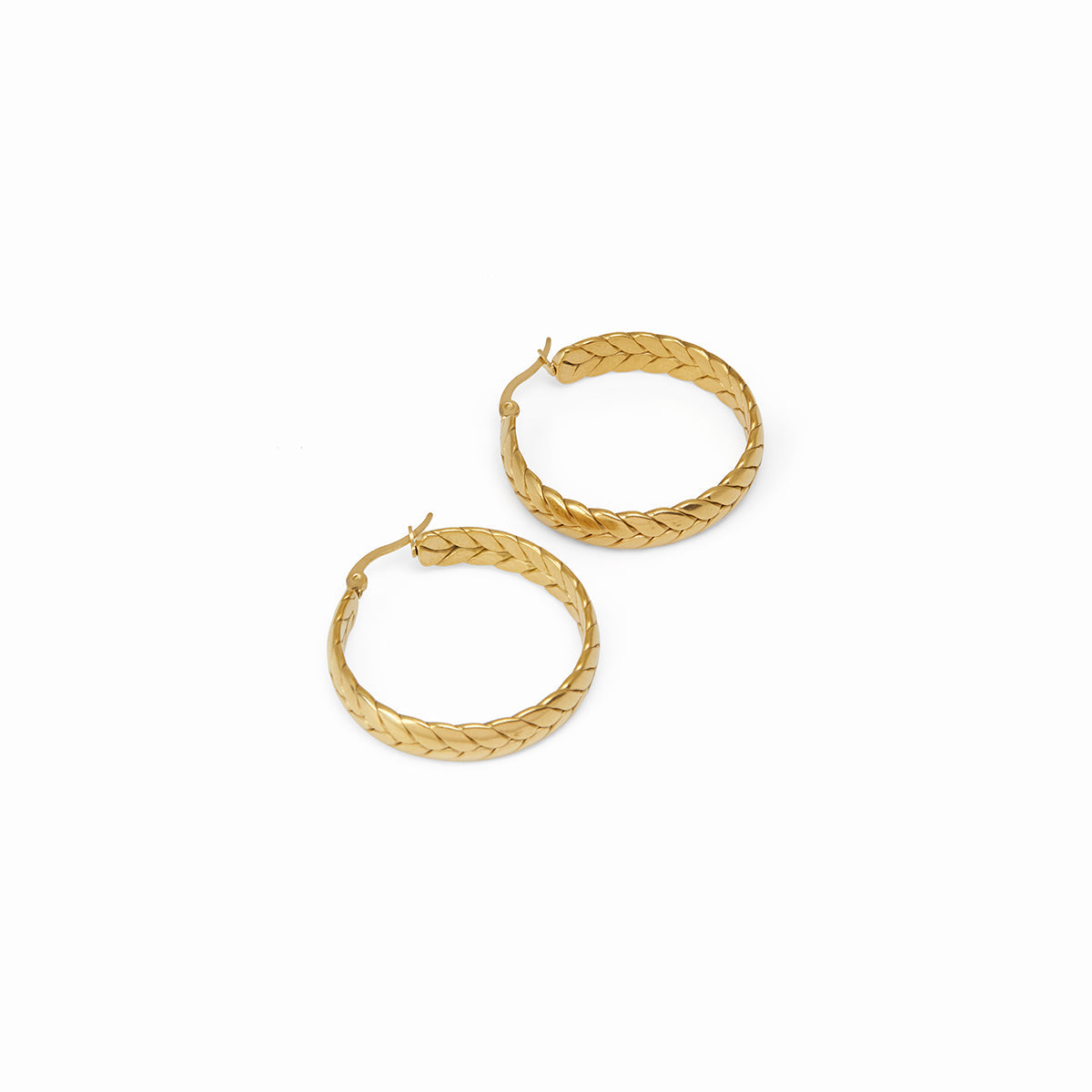 Cassandre – Créoles Tressées Plaquées Or 18K