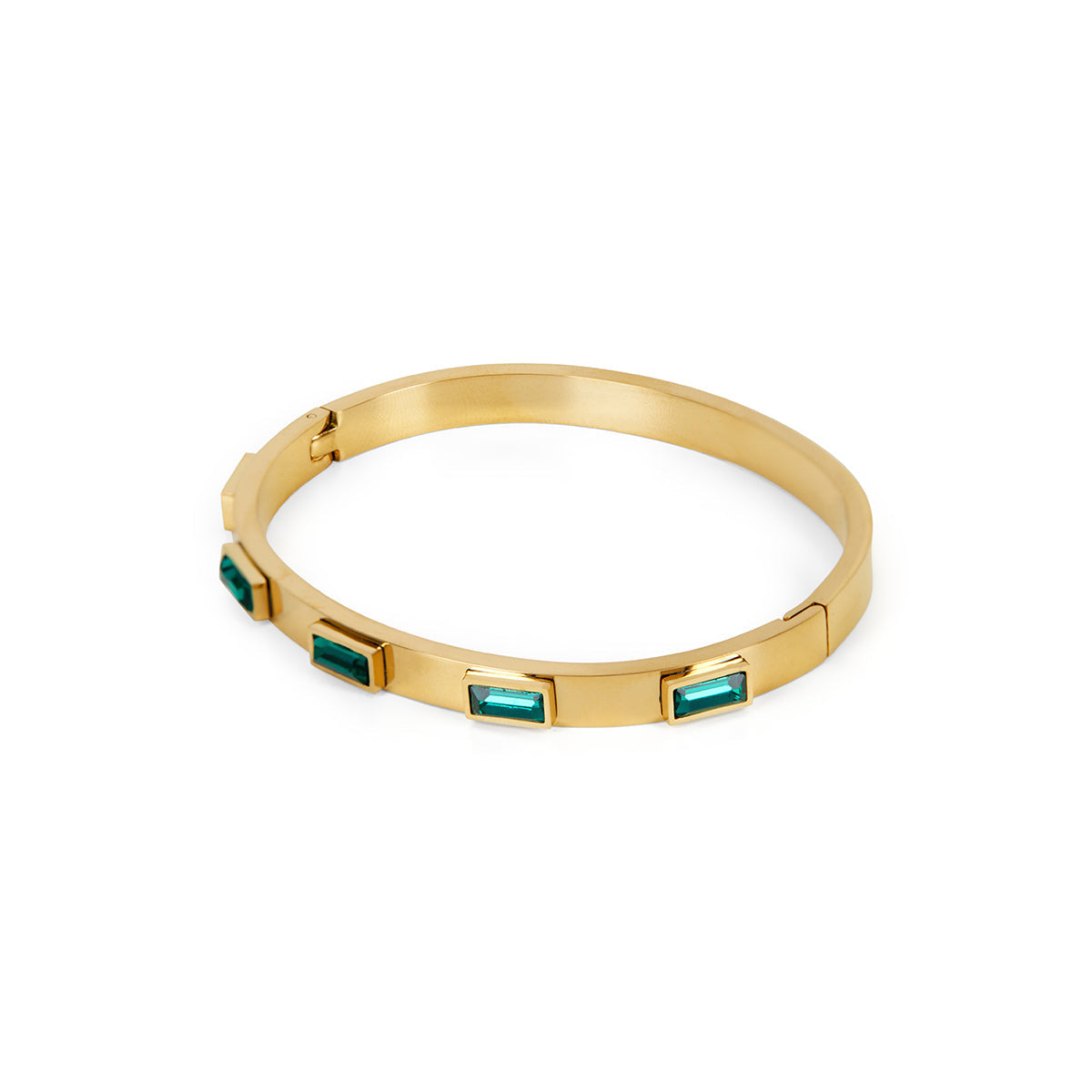 Kezz – Bracelet Pierre Cubique Doré/Vert