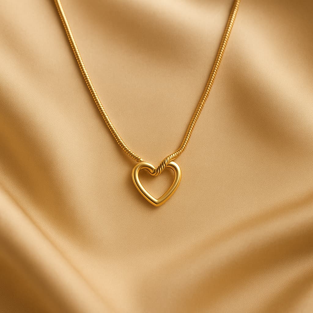 Elisha – Collier Cœur Creux en Acier Titane