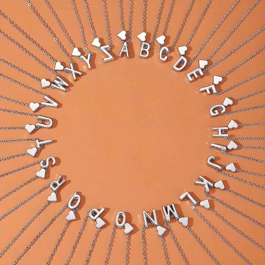 Ensemble de bijoux Initiale Coeur - Ensemble de bijoux Initial Love