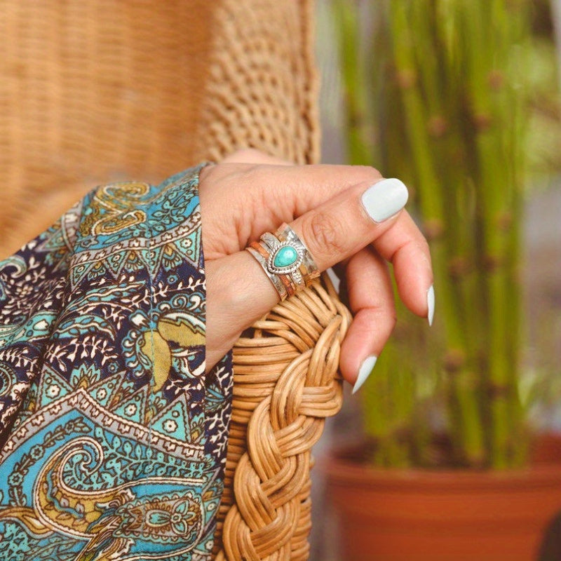 Alma – Bague Vintage Bohème en Turquoise