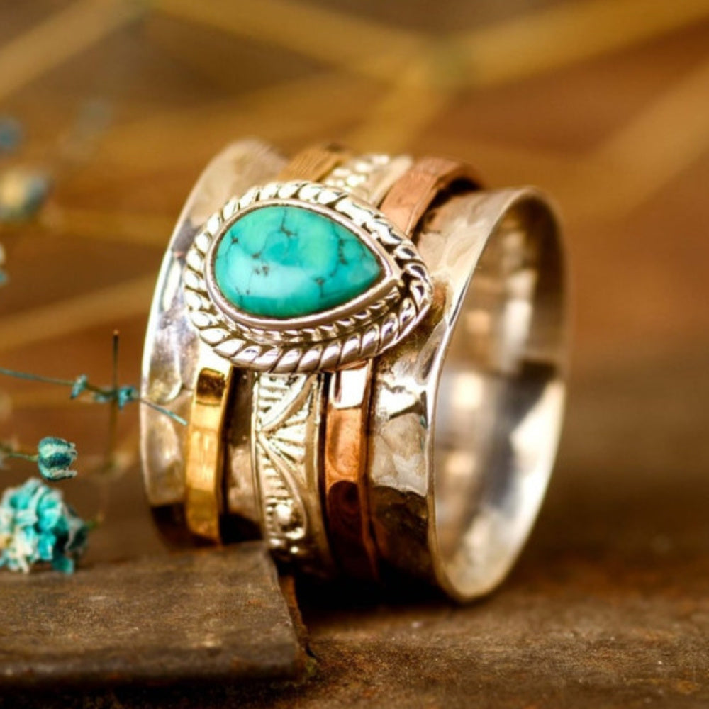 Alma – Bague Vintage Bohème en Turquoise