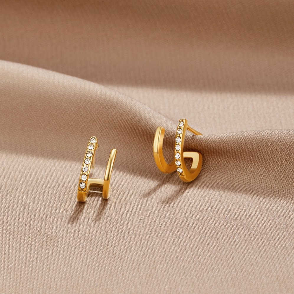 Zendaya – Boucles d’Oreilles Griffes Cristal en Or 18K