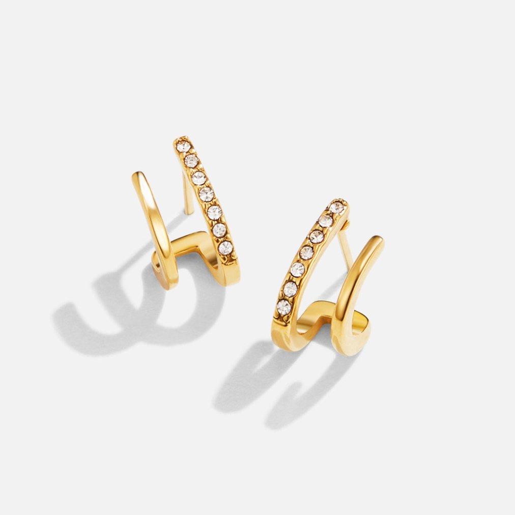 Zendaya – Boucles d’Oreilles Griffes Cristal en Or 18K
