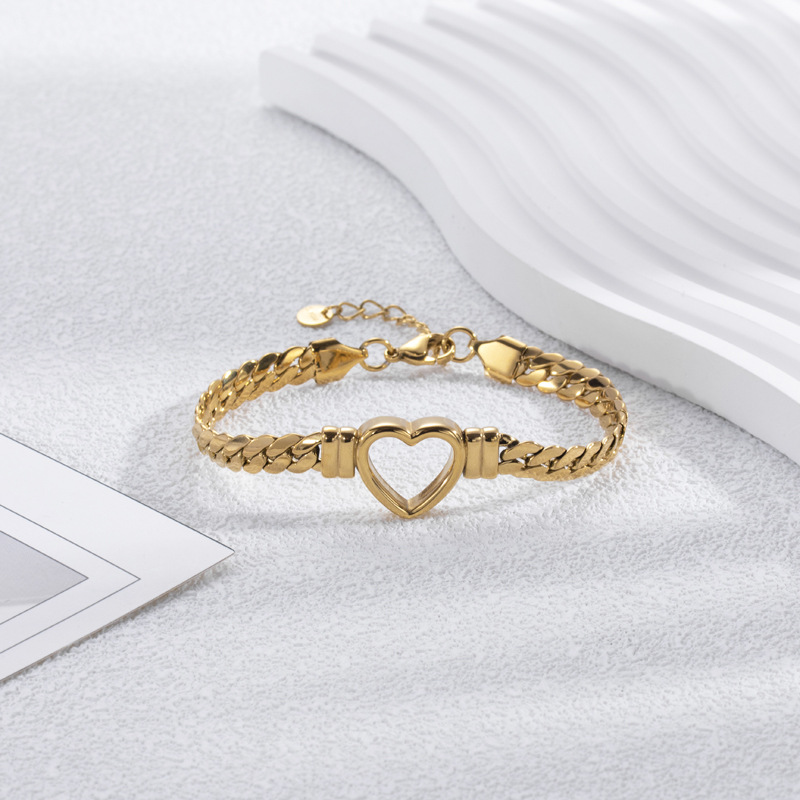 Bracelet Cœur Ouvert Doré