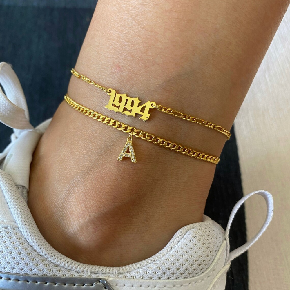 Bracelet de cheville Love Initial - Avec votre initiale