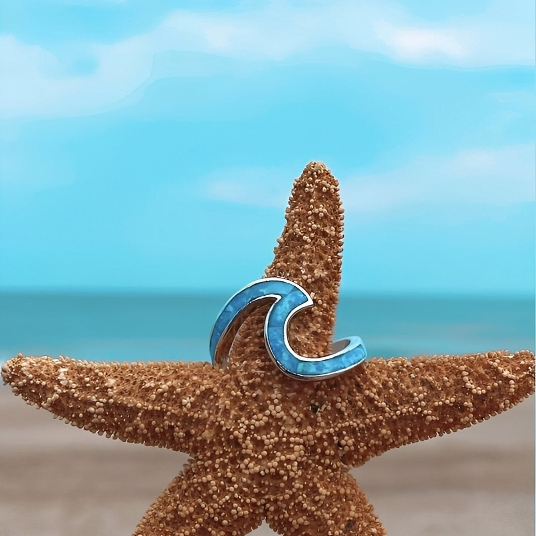 Neri – Bague Vague Argent & Opale