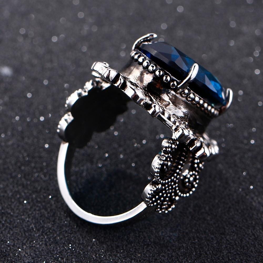 Ysoria – Bague Paon en Saphir Bleu Vintage