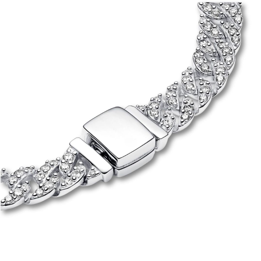 Soraya – Bracelet Chaîne Cubaine en Moissanite Or 18K