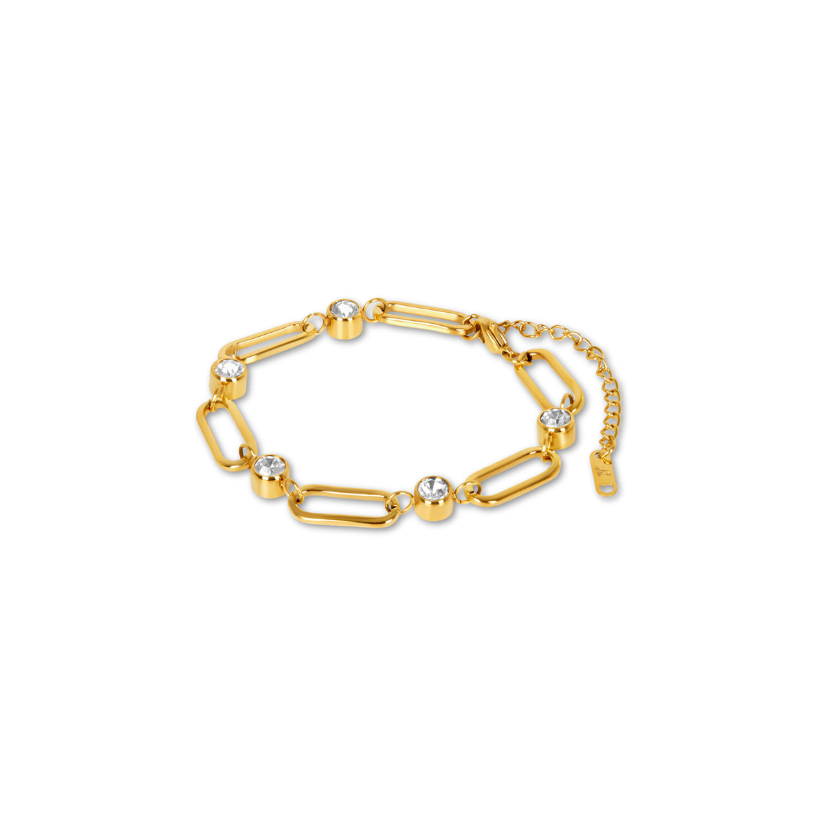 Gwen – Bracelet Chaîne Maillons Ovales et Pierre Doré