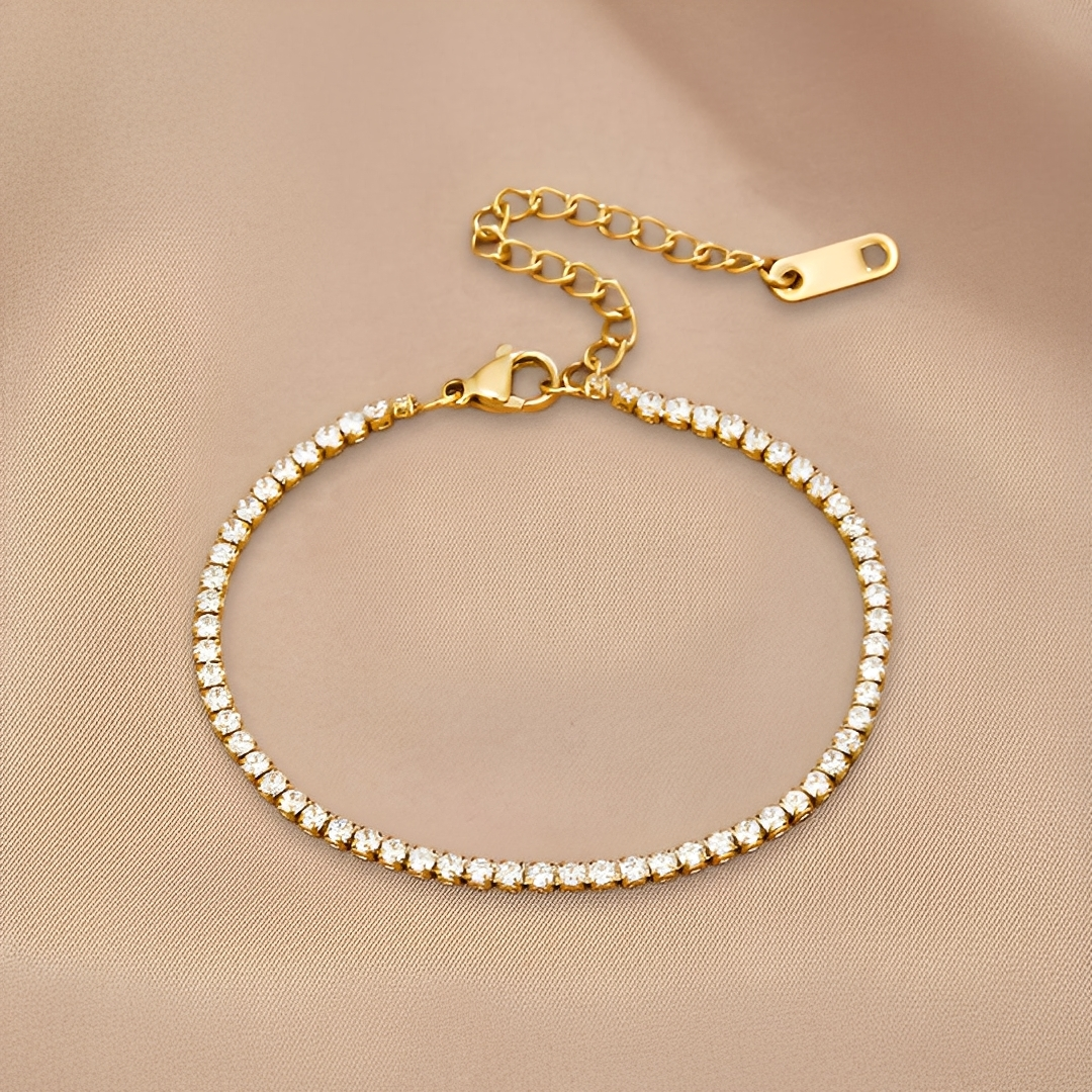 Cordelia – Bracelet Tennis Doré