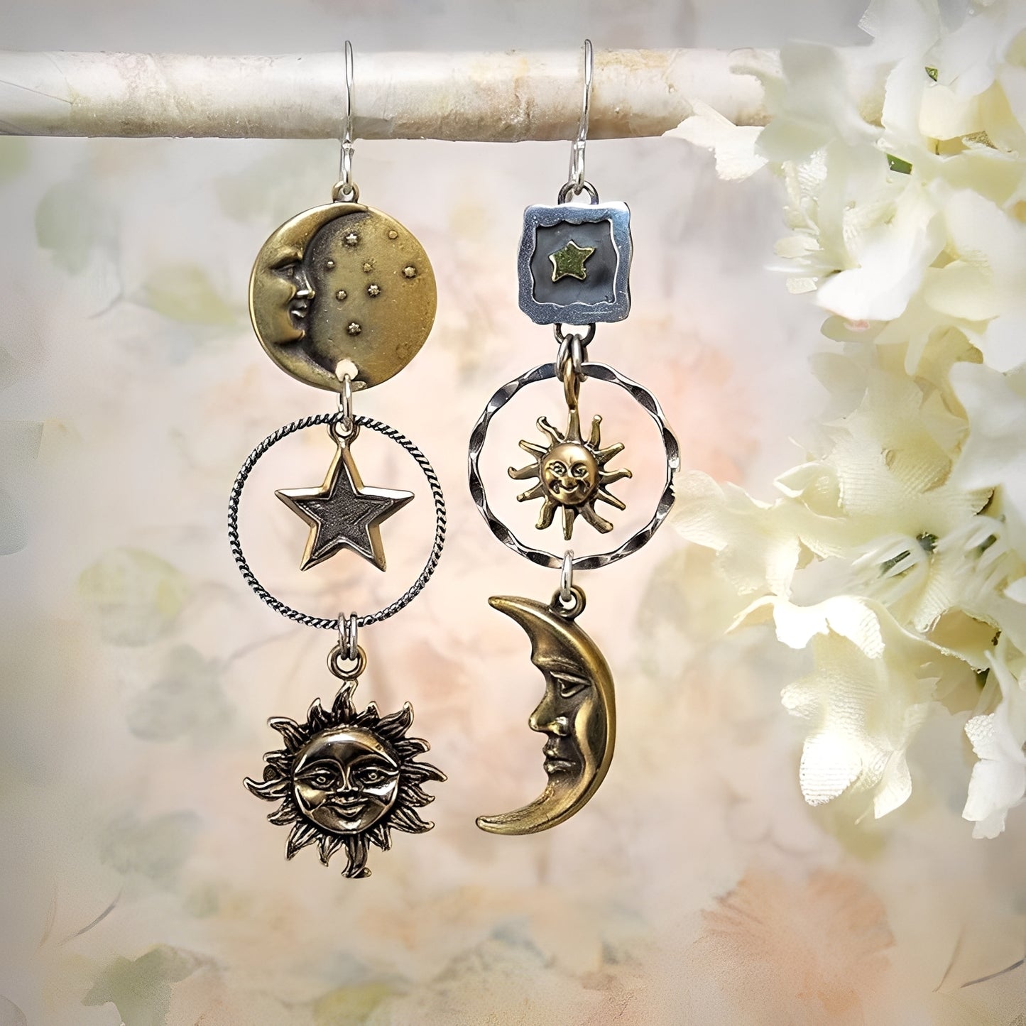 Janna – Boucles d’Oreilles Soleil et Lune