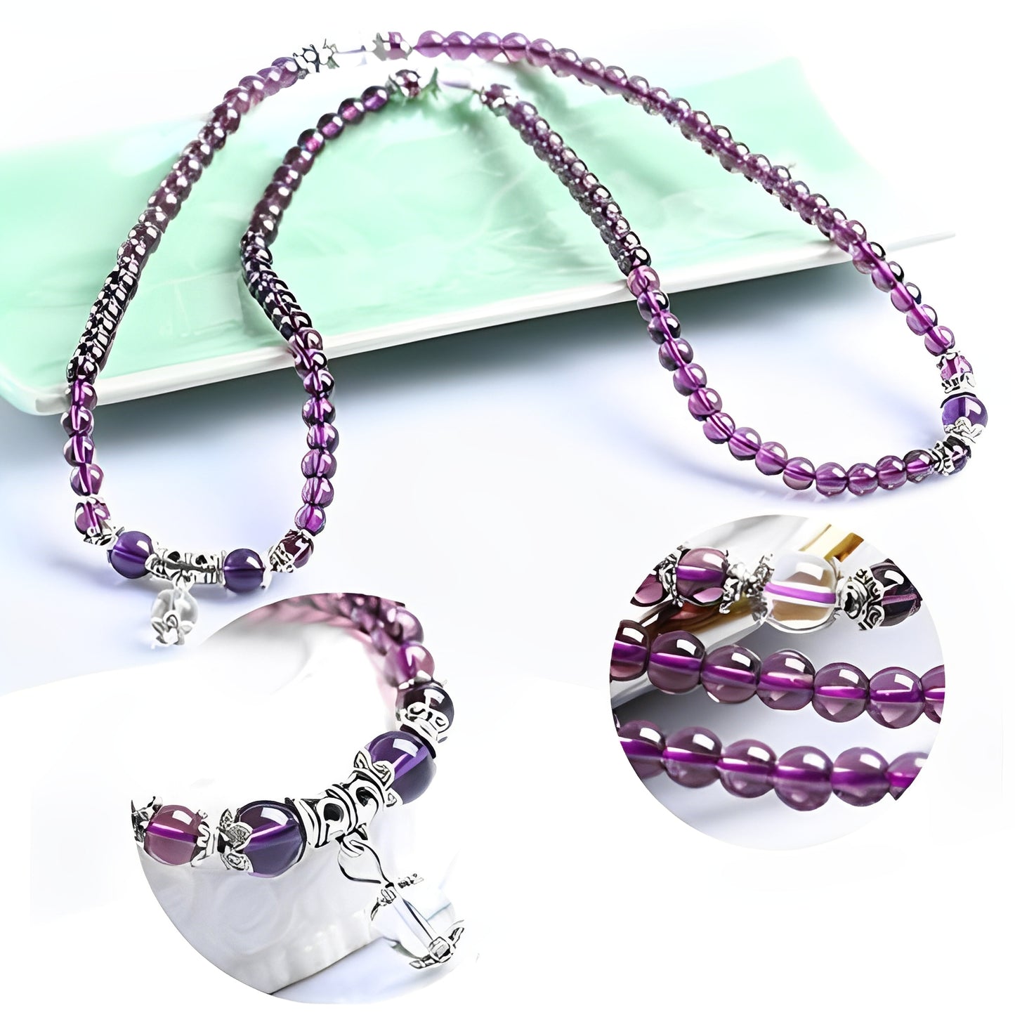 Mia – Bracelet & Collier Spirituel Améthyste