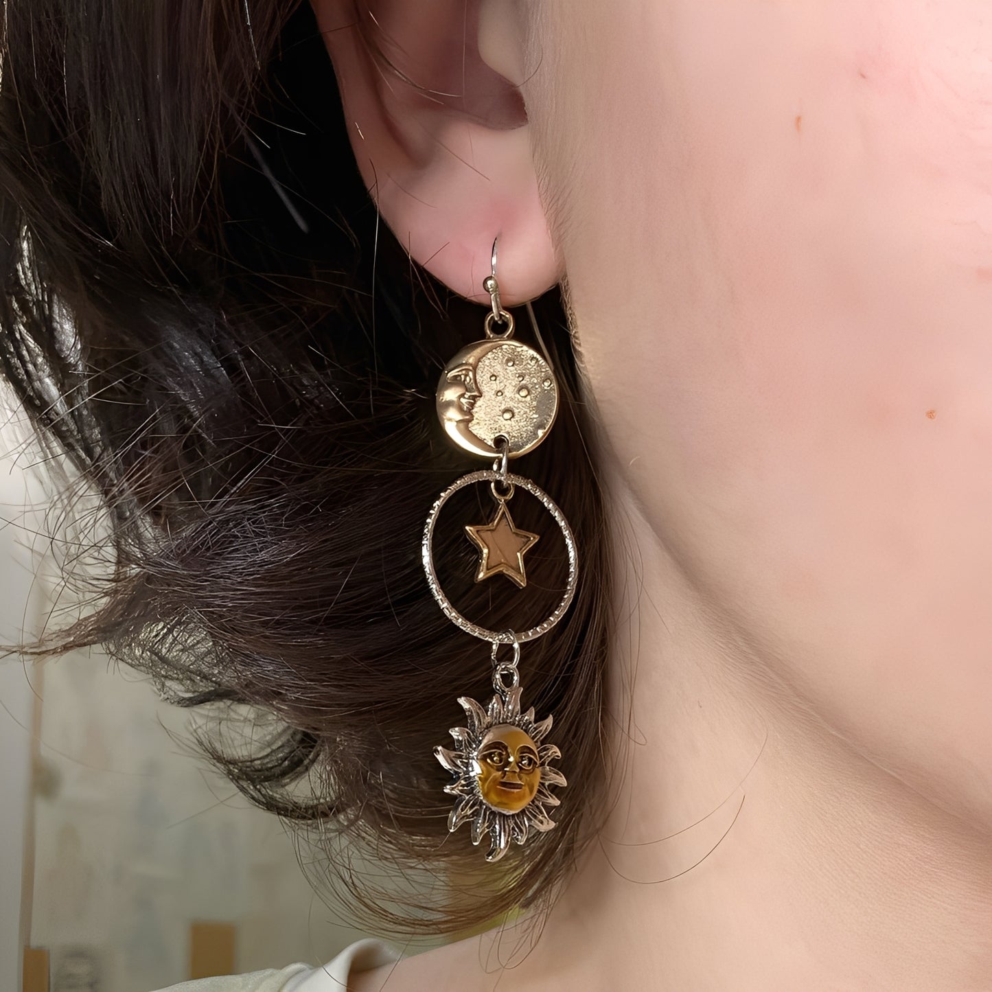 Janna – Boucles d’Oreilles Soleil et Lune