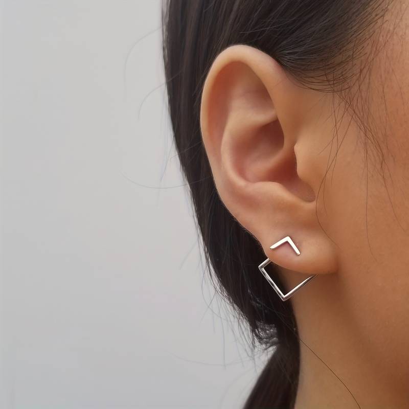 Rhombus Connecté - Boucles d'oreilles géométriques minimalistes