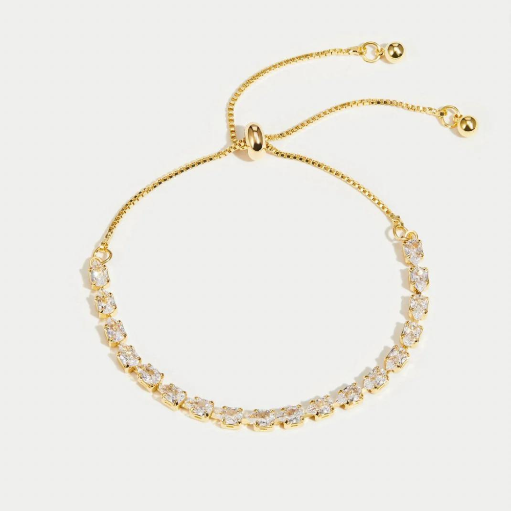 Bracelet en Cristal Doré - Bracelet Ajustable en Cristal