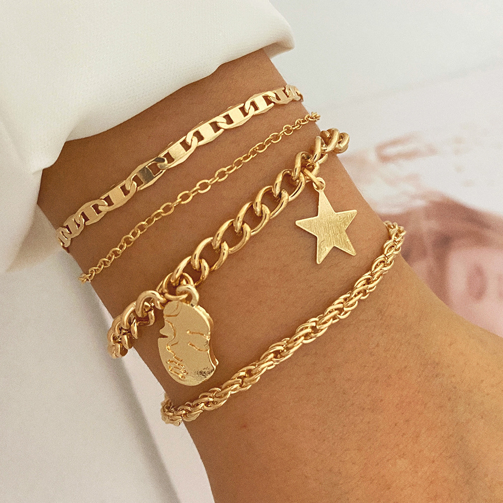 Bracelet Empilé en Or 18K - Empilage de Bracelets pour les Amatrices d'Or