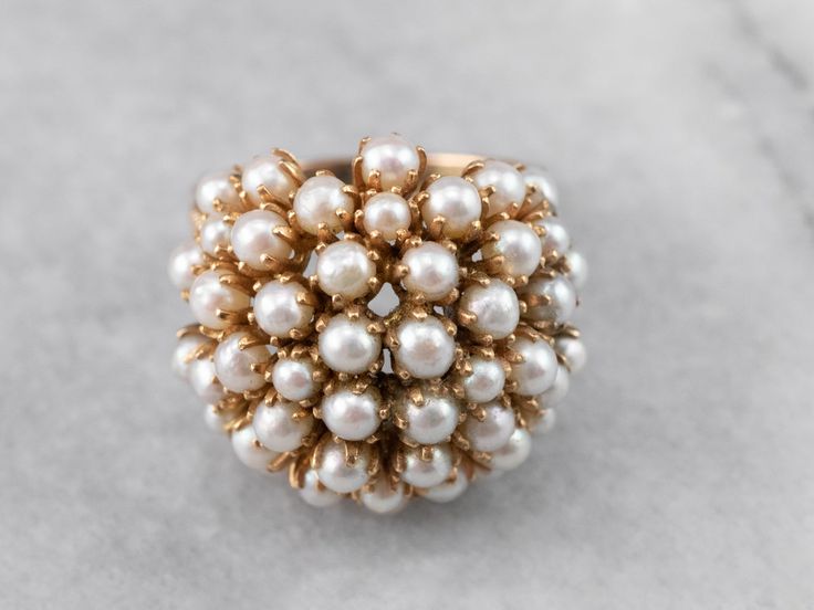 Alma – Bague Dorée Incrustée de Perles