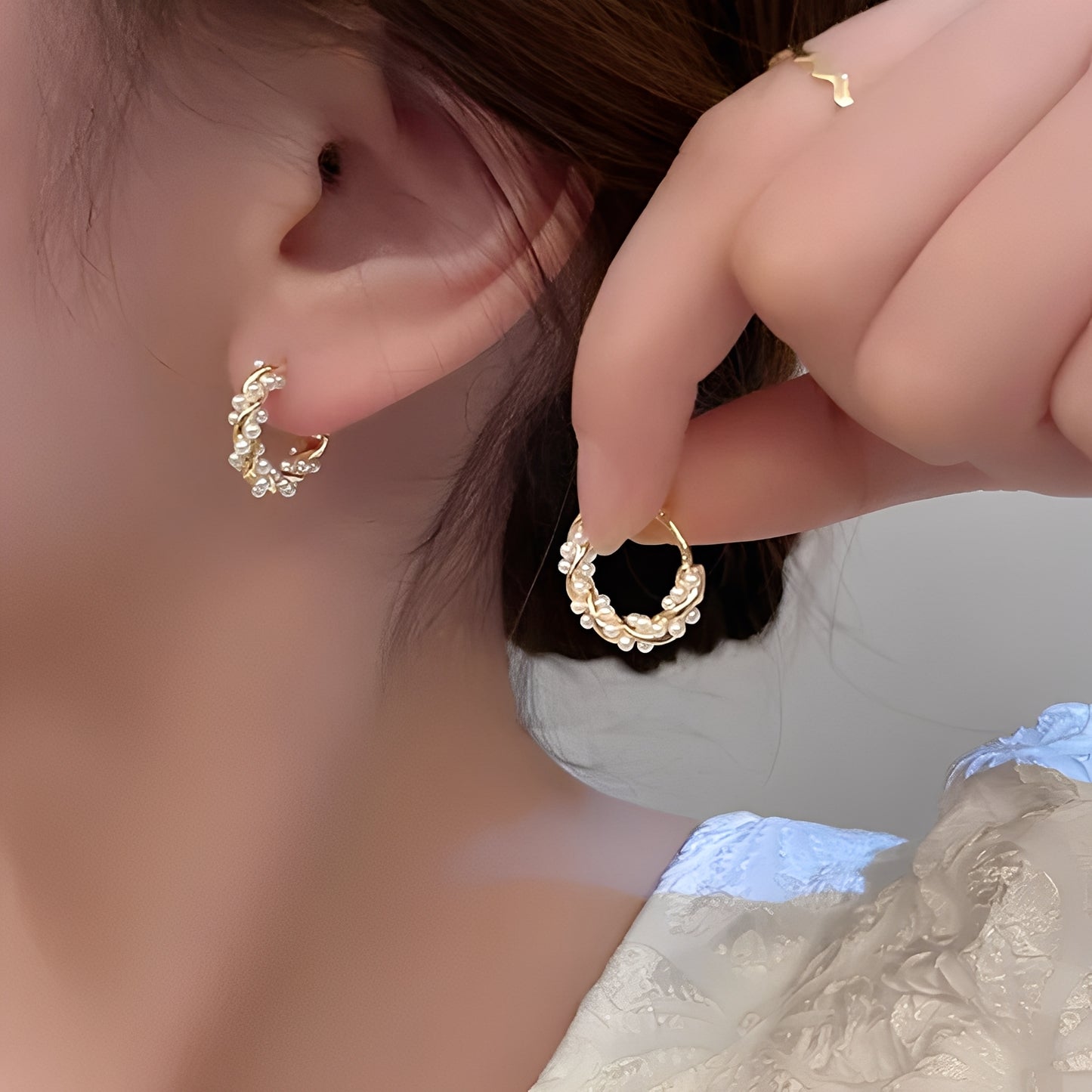Ellie – Boucles d'Oreilles Perles Torsadées