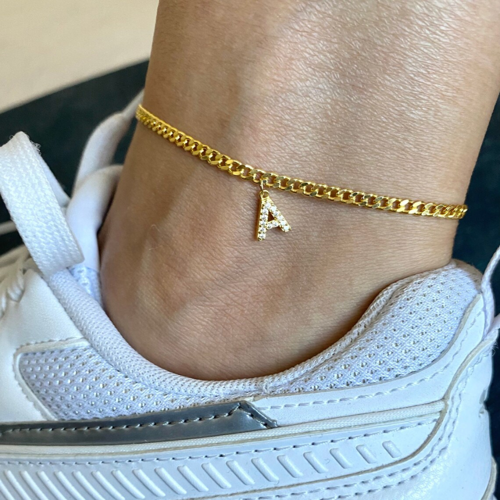 Bracelet de cheville Love Initial - Avec votre initiale