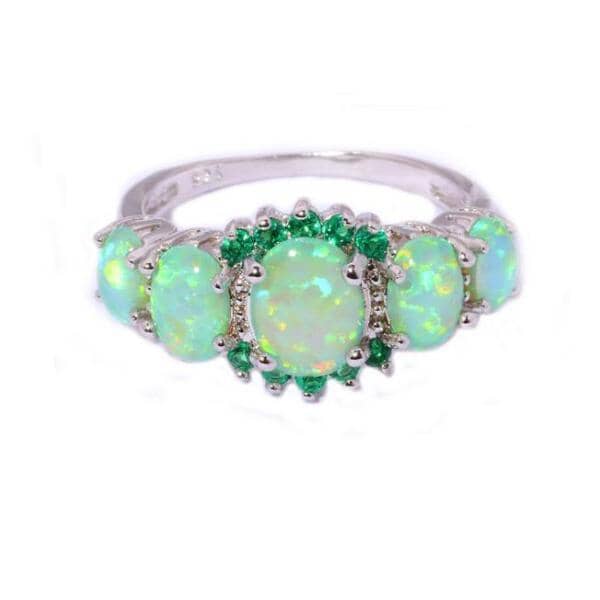 Toni – Bague Opale Verte & Émeraude