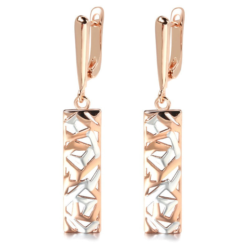 Clarisse – Boucles d'oreilles rectangulaires élégantes en or et argent