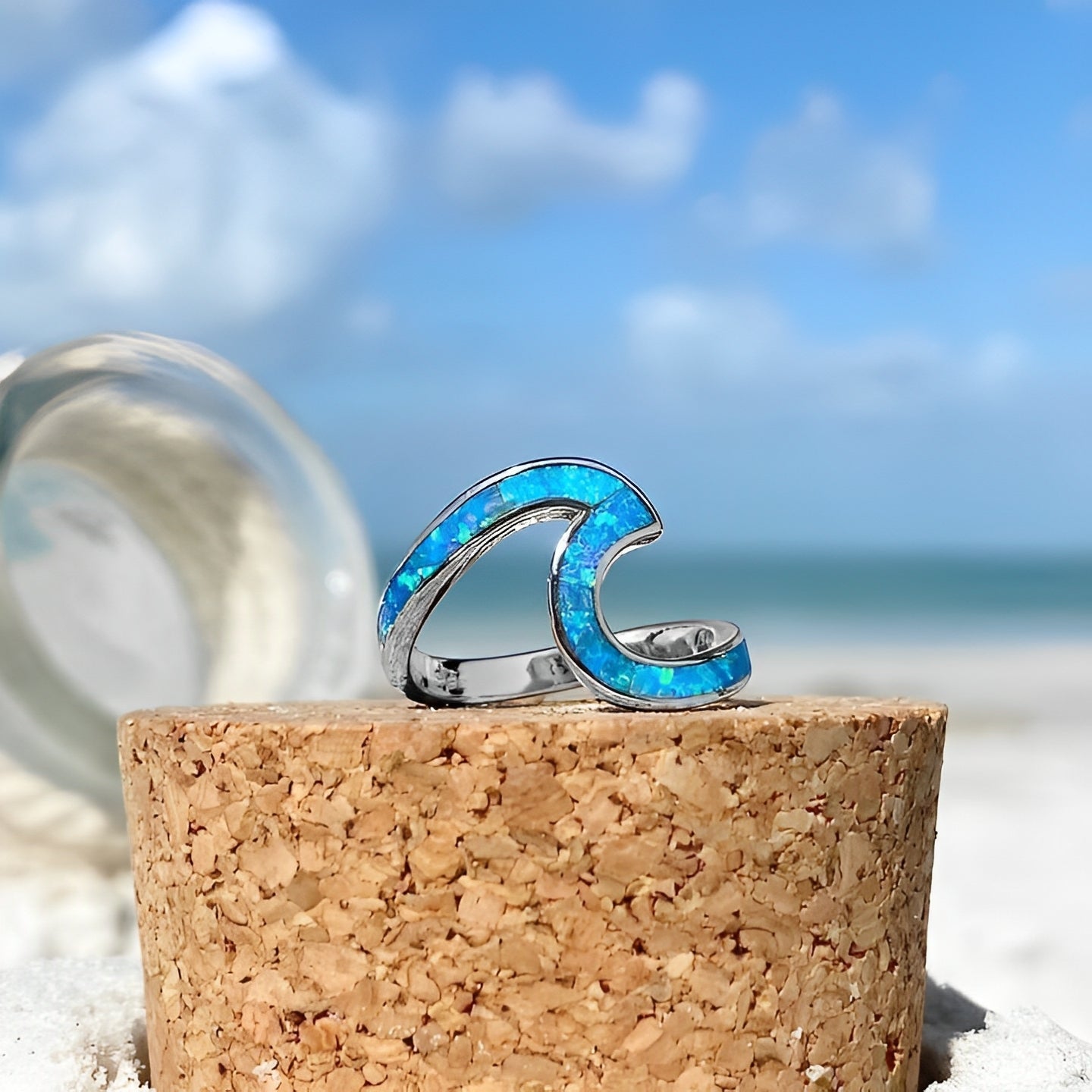Azula – Bague Murmure de Vague avec Opale en Argent