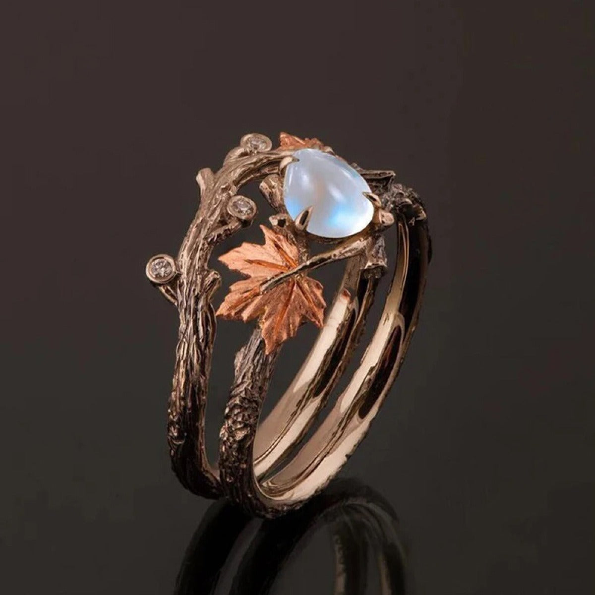 Ysia – Bague Pierre de Lune au Style Naturel