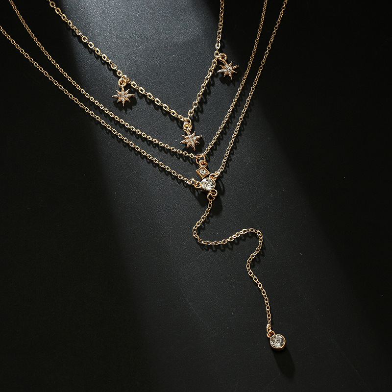 Collier superposé Boho Étoile en Cristal - Charms