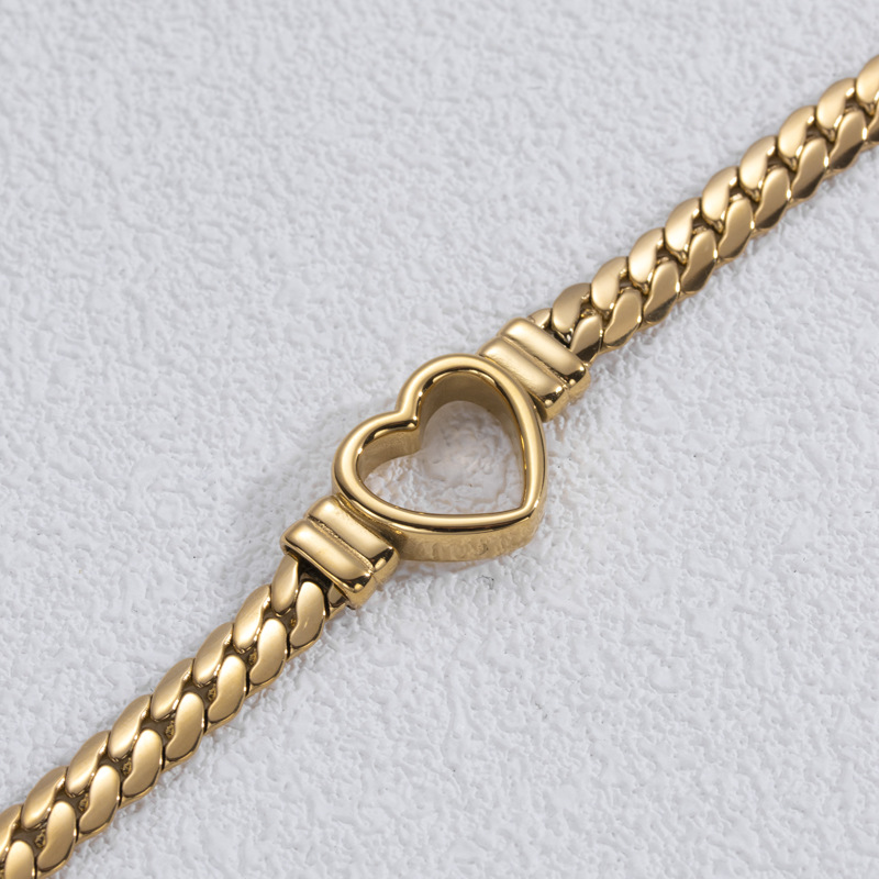 Bracelet Cœur Ouvert Doré