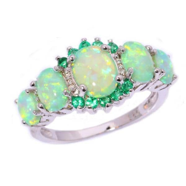 Toni – Bague Opale Verte & Émeraude