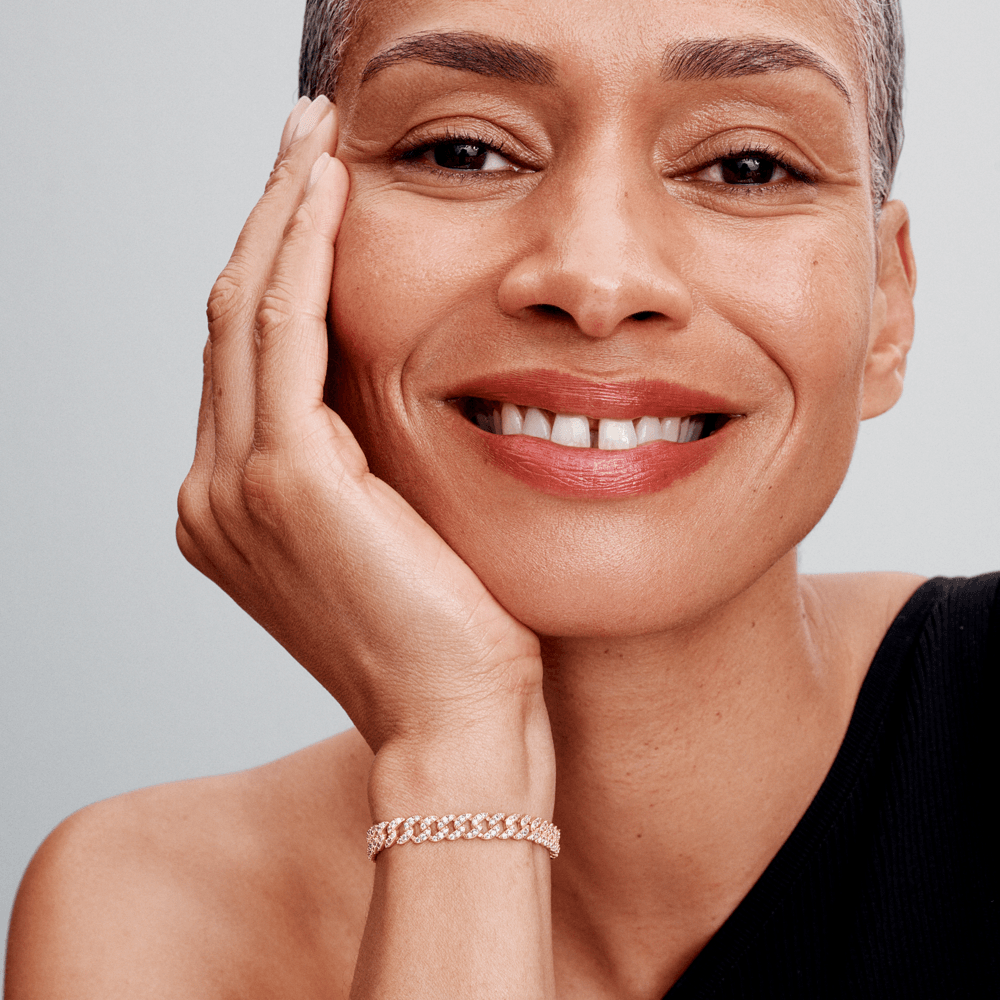 Soraya – Bracelet Chaîne Cubaine en Moissanite Or 18K