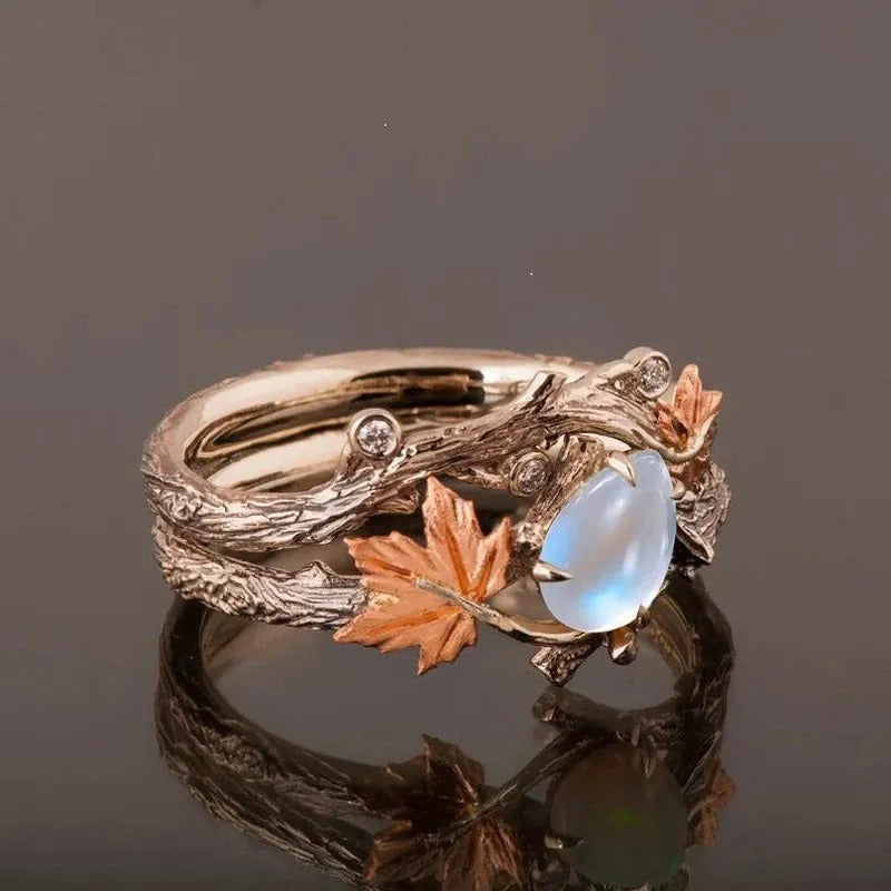Ysia – Bague Pierre de Lune au Style Naturel
