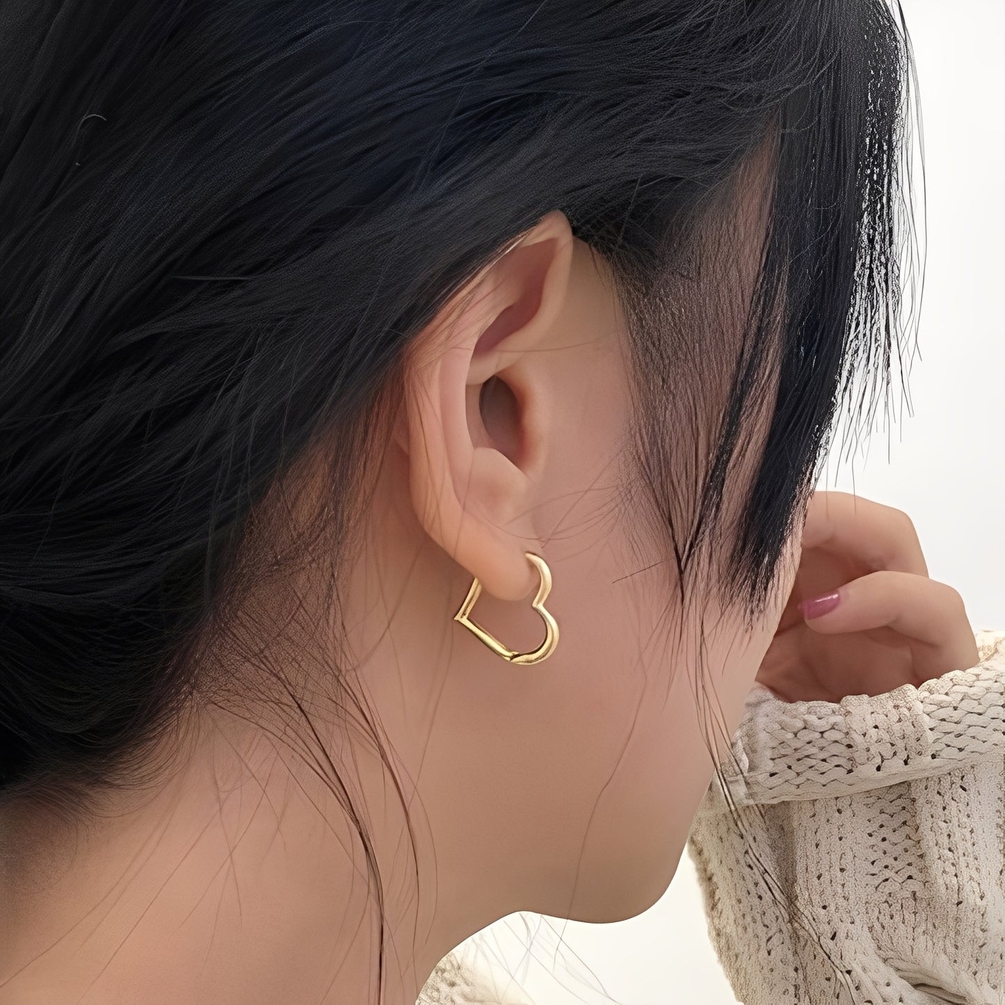 Lena – Créoles Cœur en Or (Paire)