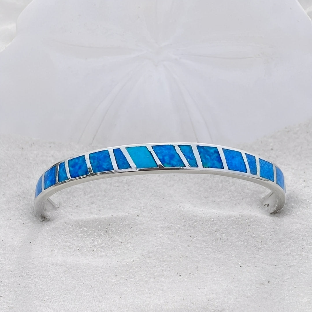 Mariel – Bracelet d'Opale Bleu en Argent