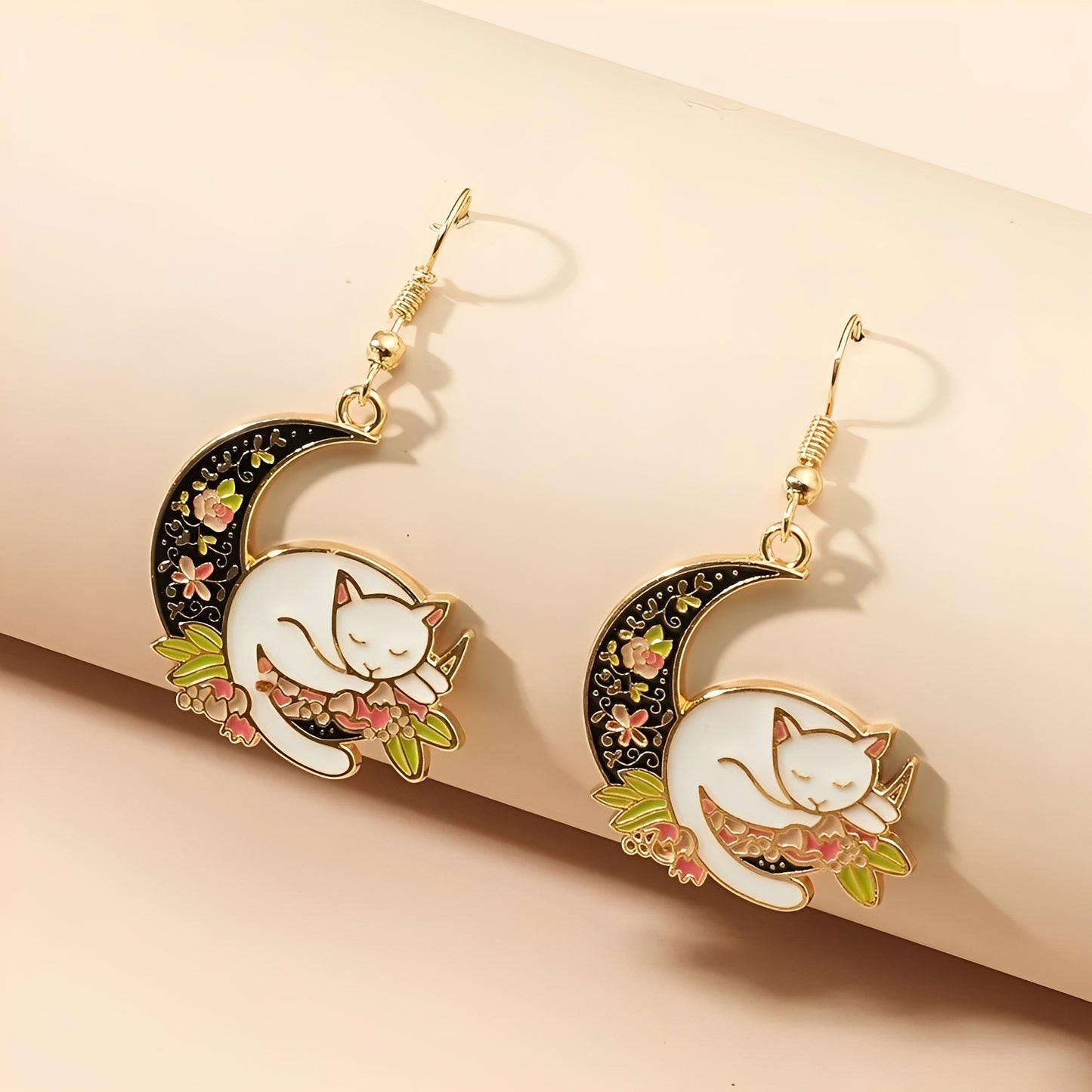 Rhian – Boucles d’Oreilles Chat sur la Lune