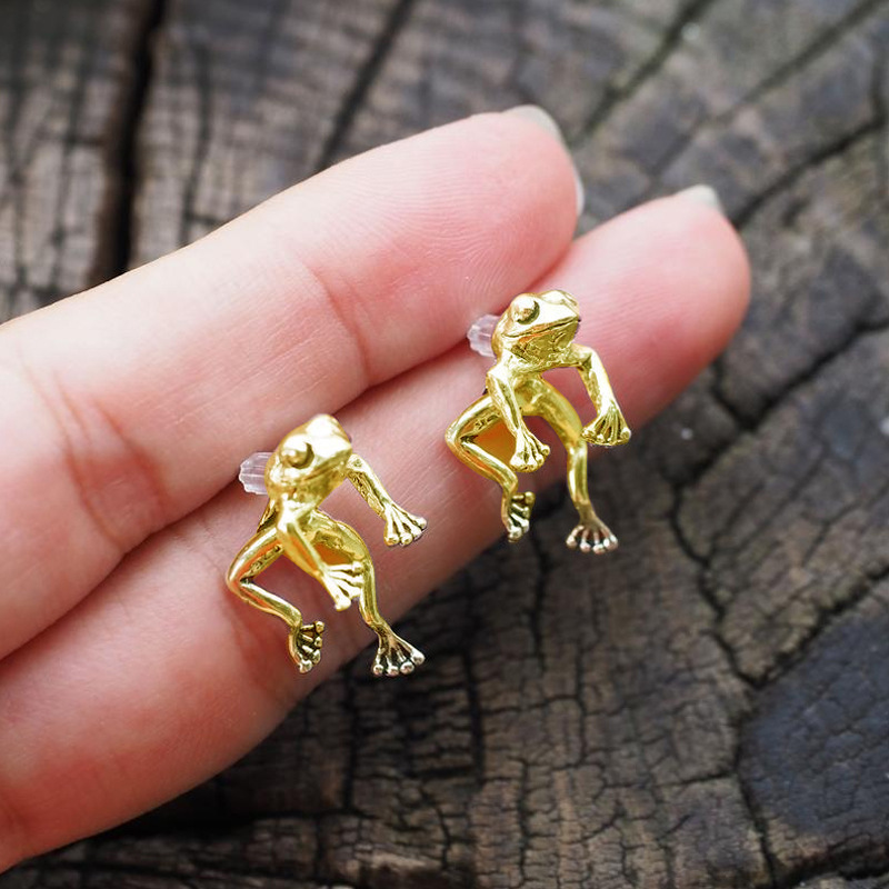 Joli grenouille flottante - Boucles d'oreilles mini grenouille