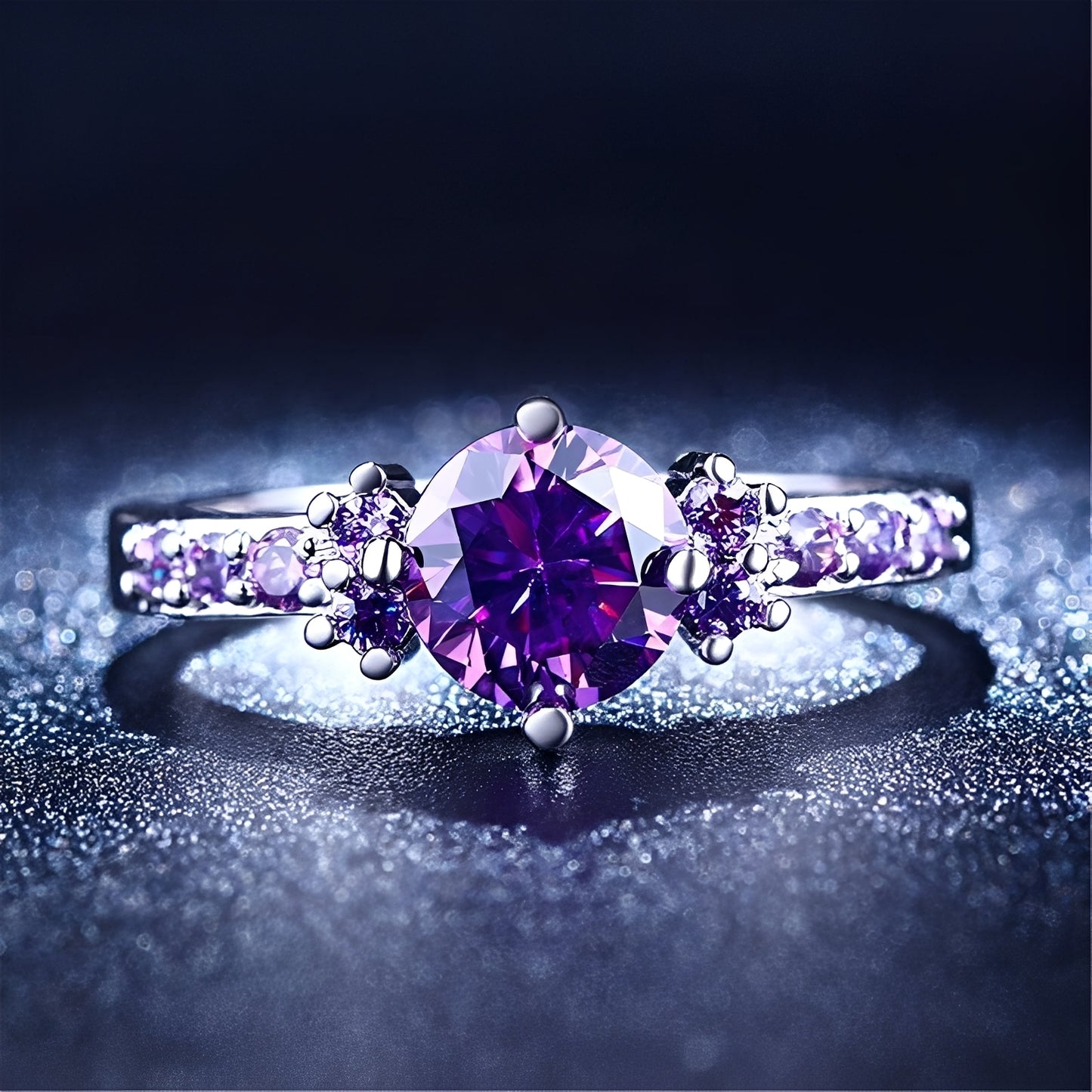 Coralie – Bague Améthyste Violet
