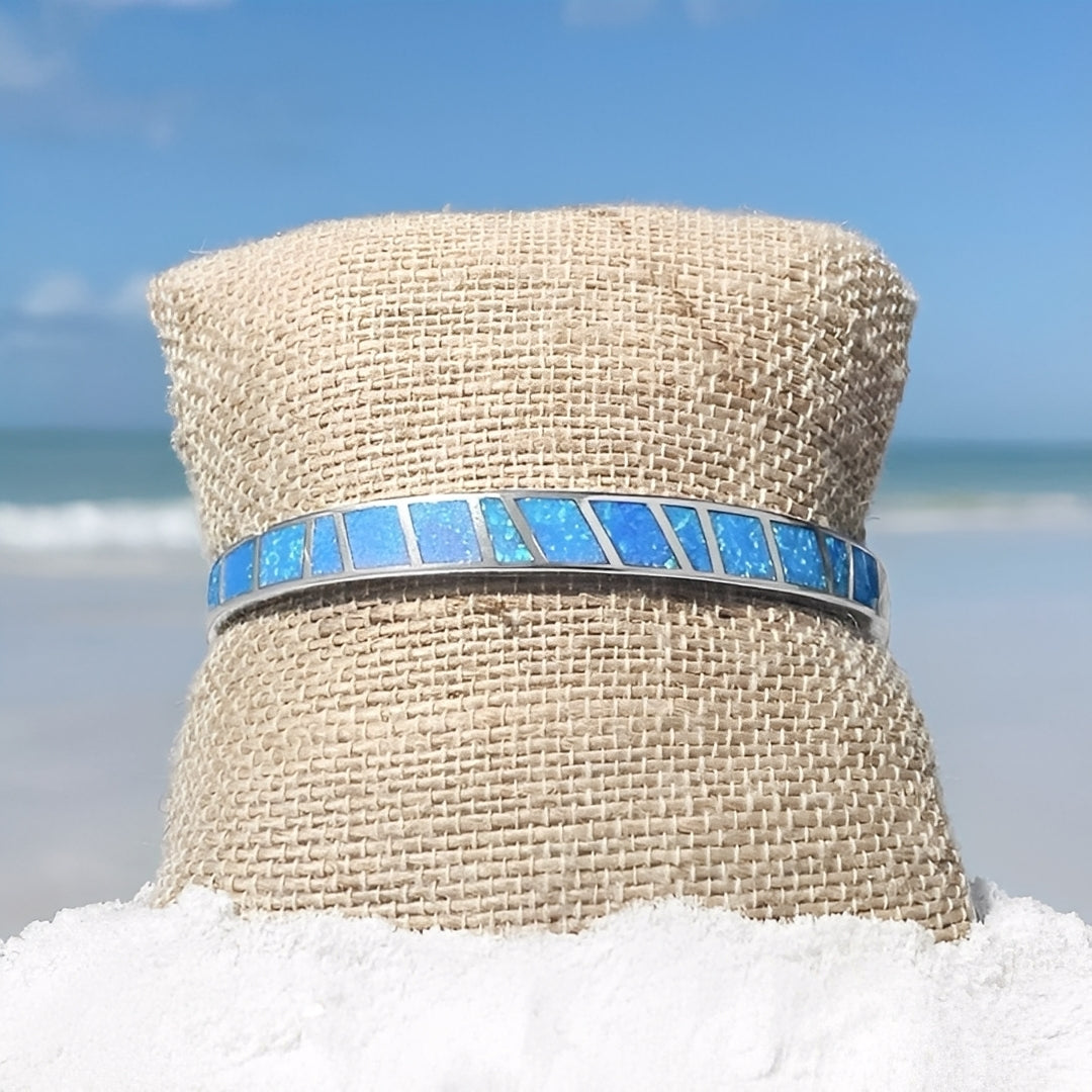 Mariel – Bracelet d'Opale Bleu en Argent