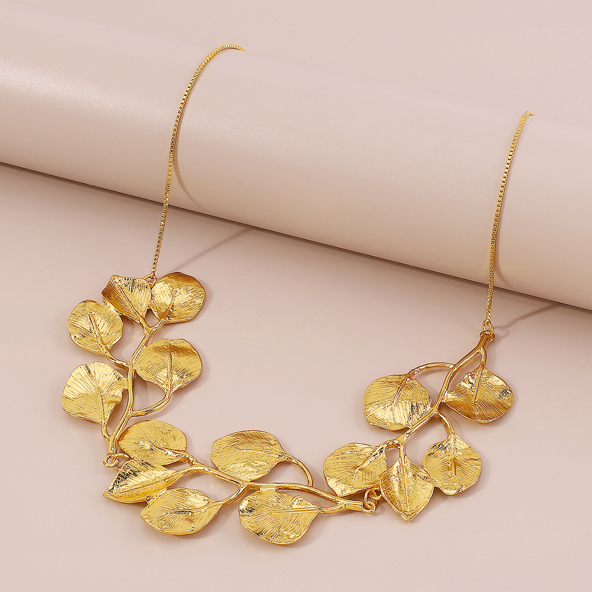 Golden Leaf - Collier vintage en feuille de figuier