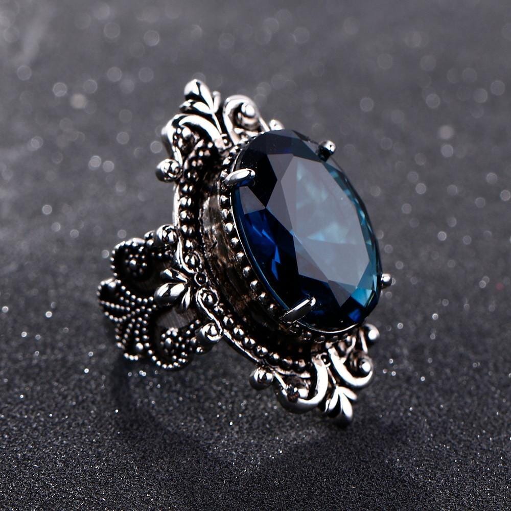 Ysoria – Bague Paon en Saphir Bleu Vintage