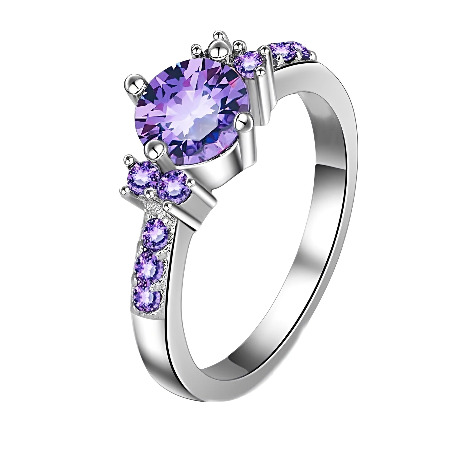 Coralie – Bague Améthyste Violet