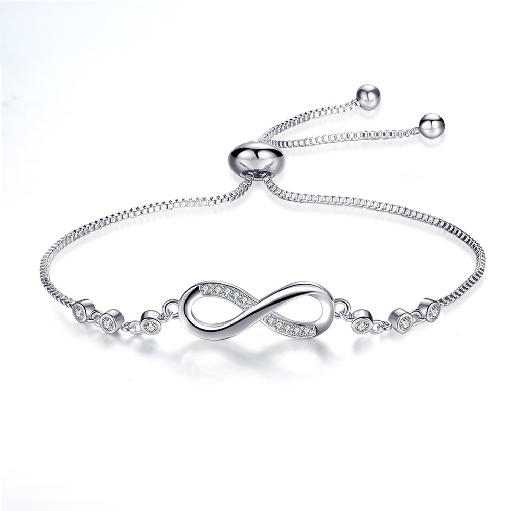 Megan – Bracelet Infini Ajustable en Argent