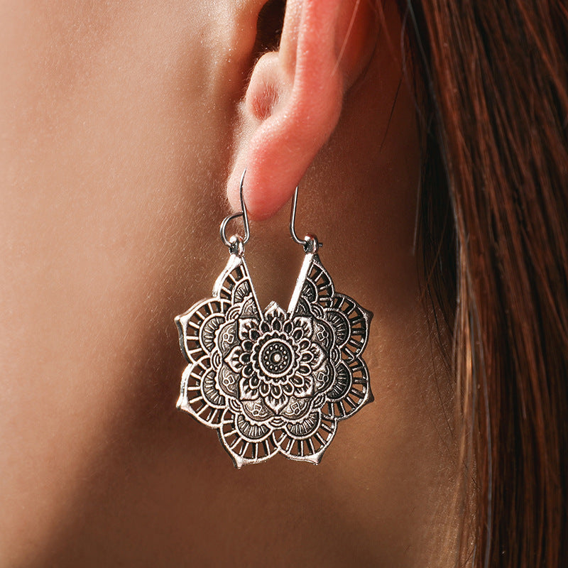 Sahana – Boucles d'oreilles Boho de Mandala de Lotus